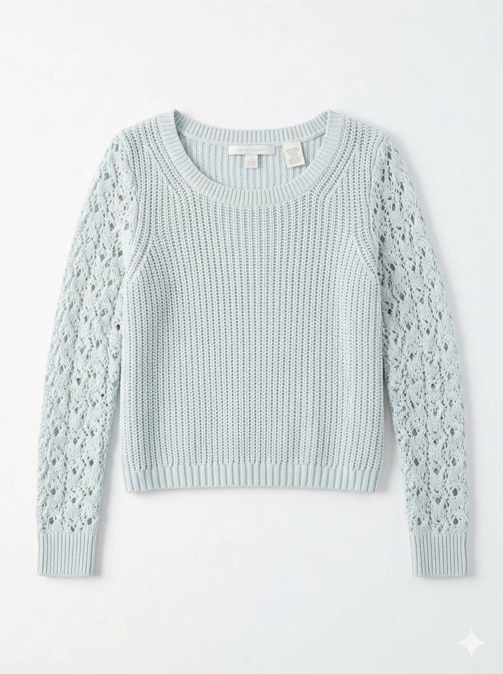 💛Lauren Conrad Light Loose Knit Cropped Long Sleeve Sweater Medium